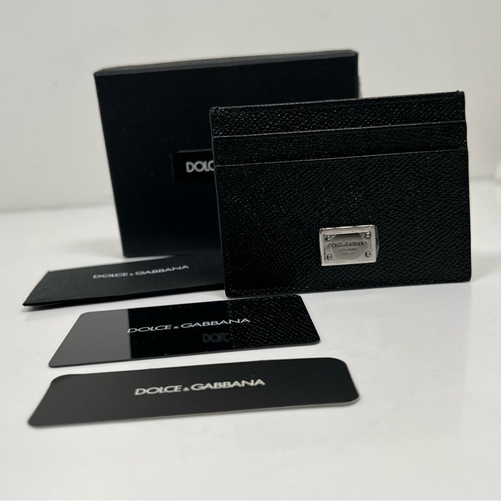 Dolce&Gabbana Logo Plaque Leather Card Case